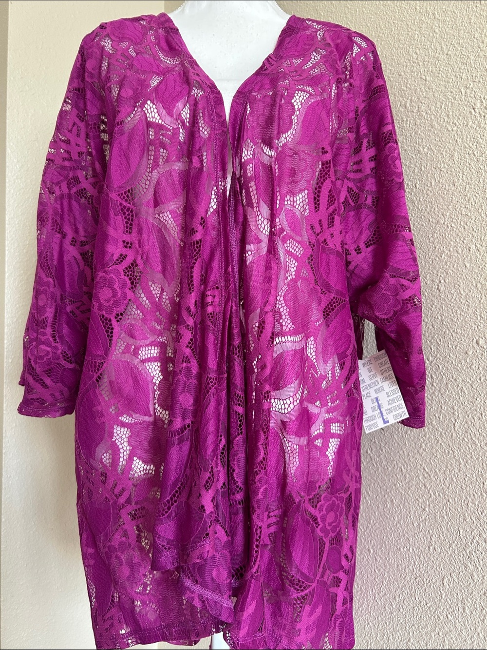 Magenta Lace Duster Cardigan